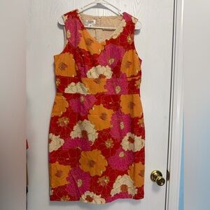 Talbot Floral Sleeveless Dress - Red, Orange, Pink